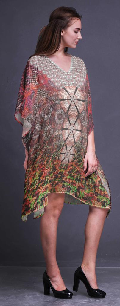 Phagun Womens Short Beach Kaftan Beachwear Bikini Coverup Midi Dress-4X-5X