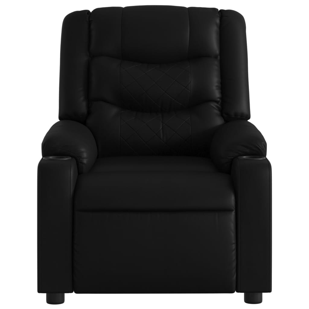 Electric Recliner Chair Black Faux Leather
