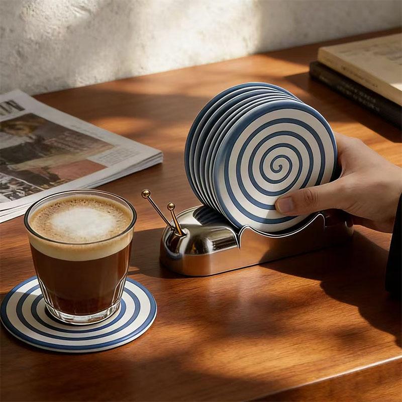 Süßer Donut-Schnecken-Untersetzerständer Schmuckstück Haus Wohnzimmer Teetisch Esszimmer Schreibtisch Isoliermatte Dekoration Geschenk für Freunde