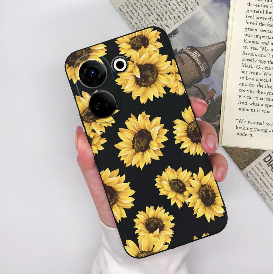 For Tecno Camon 20 Pro 4G 5G Phone Cases Cute Design Matte Silicone Shockproof Black Cover For Tecno Camon20 20Pro Bumper Capa