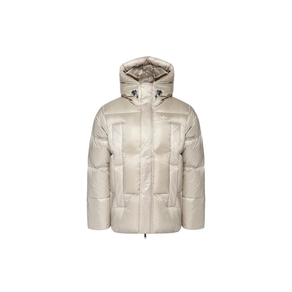 Adidas Originals Heavyweight Down Puffer Jacket With Patched Cuffs And Hood Men Outerwear Light-Khaki IR7134