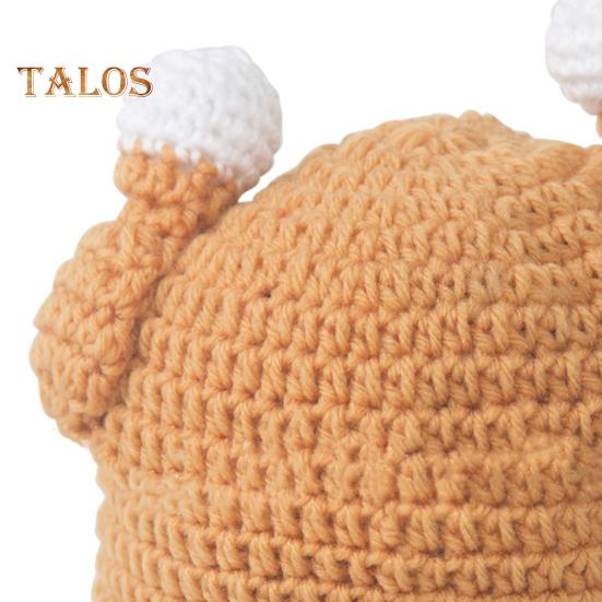 Children Knitted Hat with Chicken Leg And Wig Decor Thick Keep Warm Kids Photo Prop Headwear Highly Elastic Winter Beanie for Parties Travel