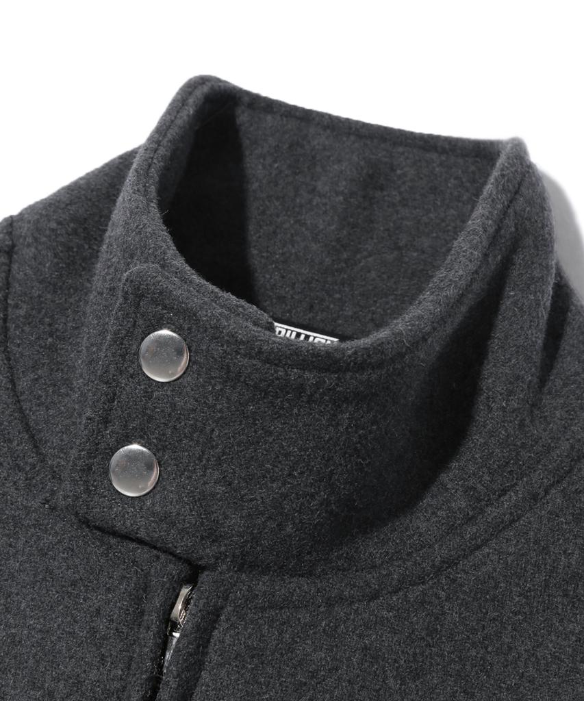 Trillion Wol Elleboogpatch 2-Weg Harrington Jas (Houtskool)