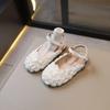 Girls Sandals 2024 Cute Toes Wrapped Flowers Spring New Children Fashion Princess Mary Janes for Party Wedding Shows Simple Cute