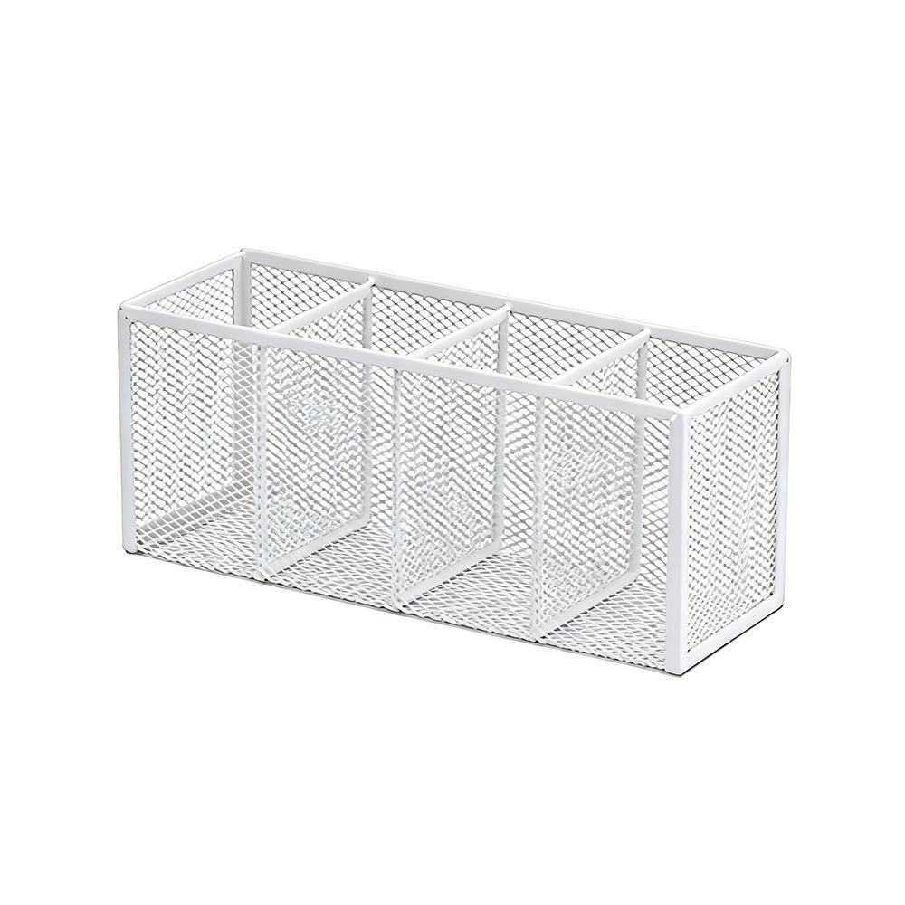 Durable Metal Mesh Desk Organizer Rectangle Pencil Holder Office Home Supplies