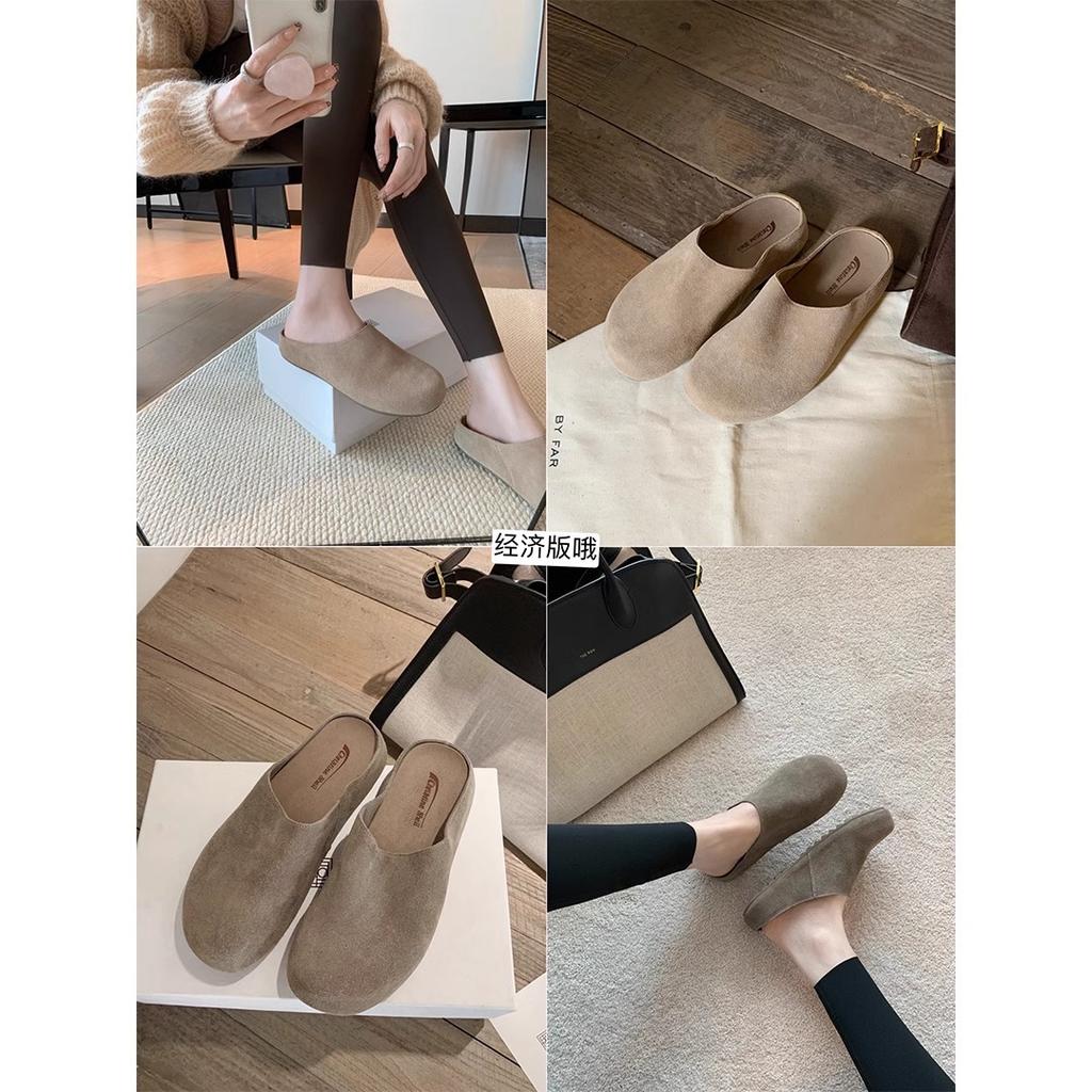 Lazy row~ retro style thick-soled lazy people baotou semi-slippers wear outside