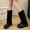 Fashion Women Platform Ankle Boots Flats Fashion Designer Shoes Dress Winter Woman Boots 2025 Brand Casual Goth Warm Chelsea Botas Mujer