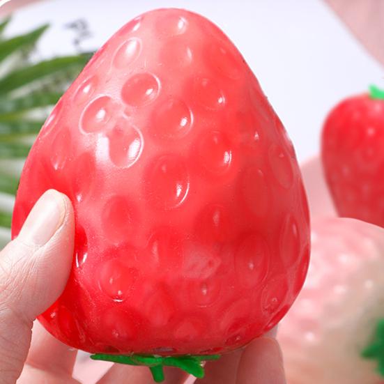 Anxiety Relief Strawberry Squeeze Toy Simulated Tomato Triangle Cheese Orange Egg Fruit Fidget Toy Anti-stress Sensory Stress Ball