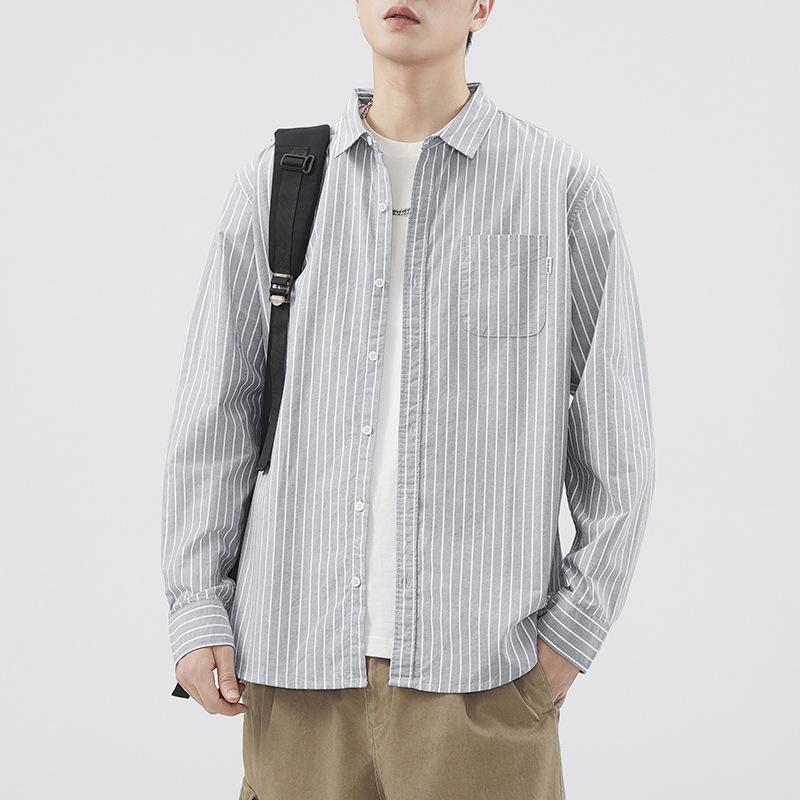 Casual Striped Shirt Spring New Style Men's Casual Shirt Jacket Wide and Versatile