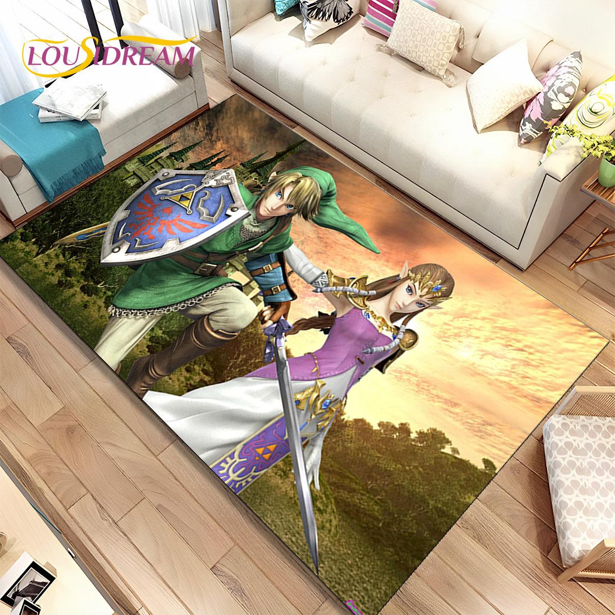 

Z-Zelda2 Link Ігровий ігровий килимок Великий, килимовий килимок для вітальні, спальні, дивана, килимка для придверних дверей, дитячі ігри, нековзний килимок 40cm x 60cm
