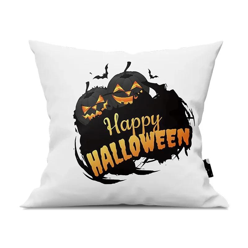 Halloween Horror Pumpkin Fun Dog Print Pattern Cushion Cover Home Living Room Sofa Decoration Square Throw Pillow