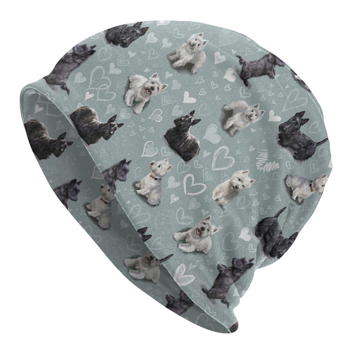 

Шотландский терьер, наблюдающий за бабочкой, шапка-бини, вязаные шапки унисекс, женские теплые зимние шапки с собакой Скотти, шапки с черепами One Size