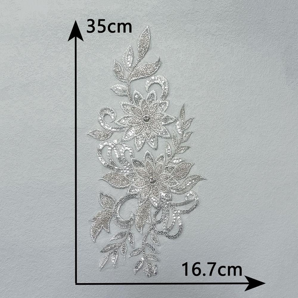 Three-Dimensional Versatile Bead Embroidery Mesh Sequin Embroidery Nail Drill Lace Embroidery Decorative Clothes Decal Accessories Sewing Lace