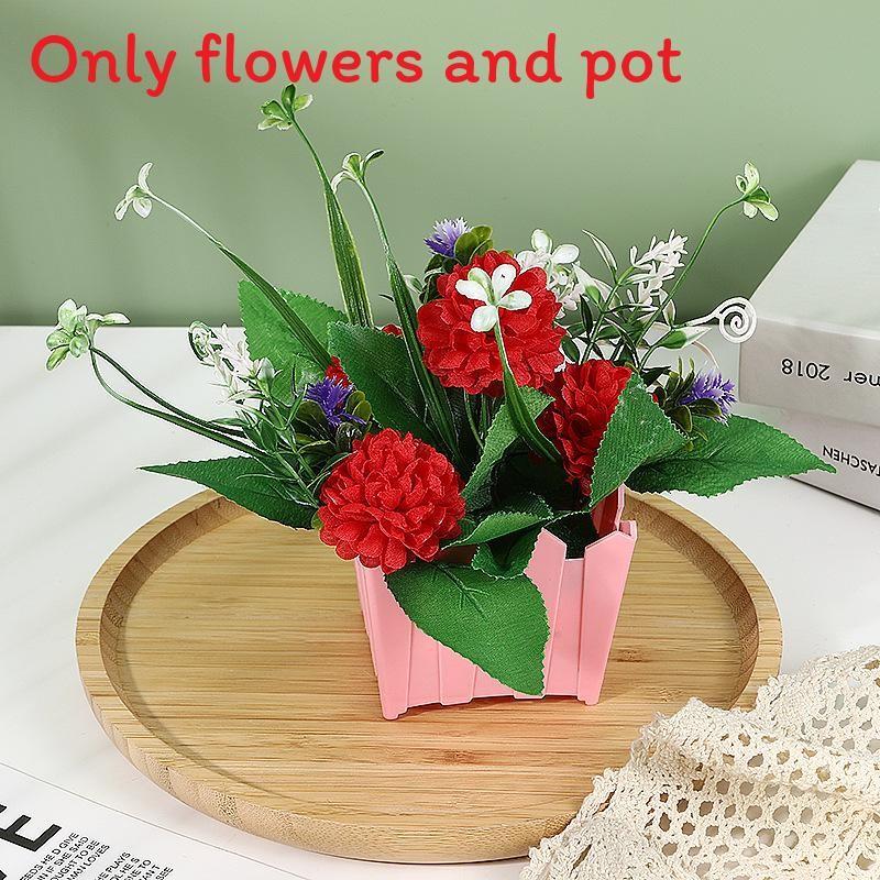 

Small Simulated Plastics Hydrangeamacrophyllas Fence Artificial Flowers Potted ярко-красный