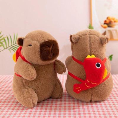 Plush Back Fish Wrapped Capybara Pendant 8 "-20cm