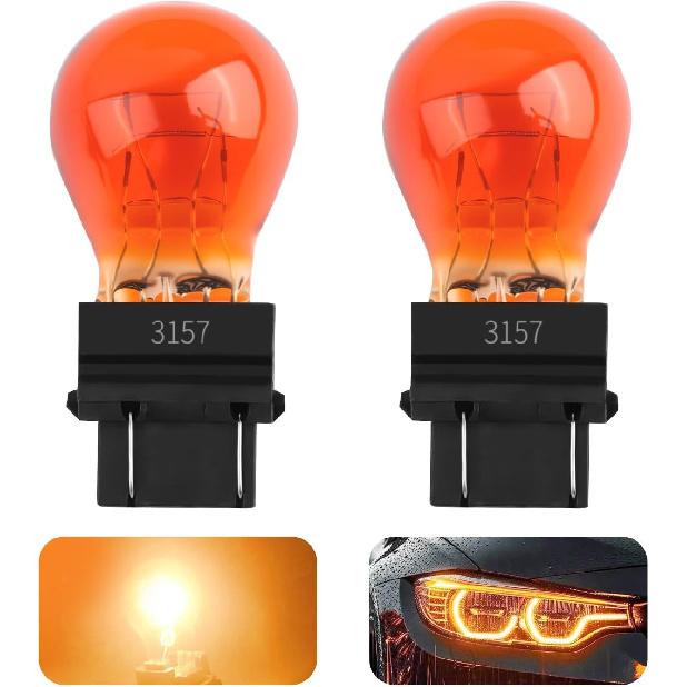 2PCS 3157 Bulb for Car,Long-Term Use Tail Lights Bulb as Halogen Light Bulbs 12V P27-5W 3000K,Essential Brake Light Bulbs Replacement Compatible with