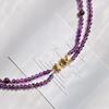 4Mm Autumn And Winter Natural Royal Amethyst Design Sense Multi-Layer Necklace Sweater Chain