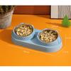 Double Pet Bowl Large Caliber Prevent Slip Spill Proof Pet Food Bowl Set for Pets Dogs Cats