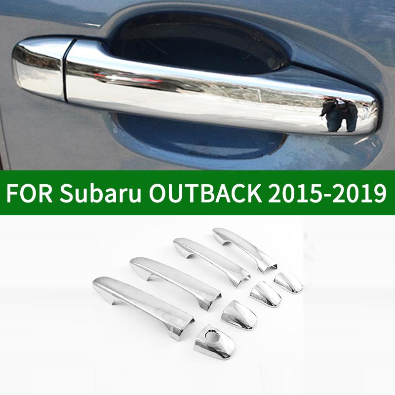 

Для Subaru OUTBACK 2015-Глянцевые хромированные серебристые накладки на боковые дверные ручки 2018 2016