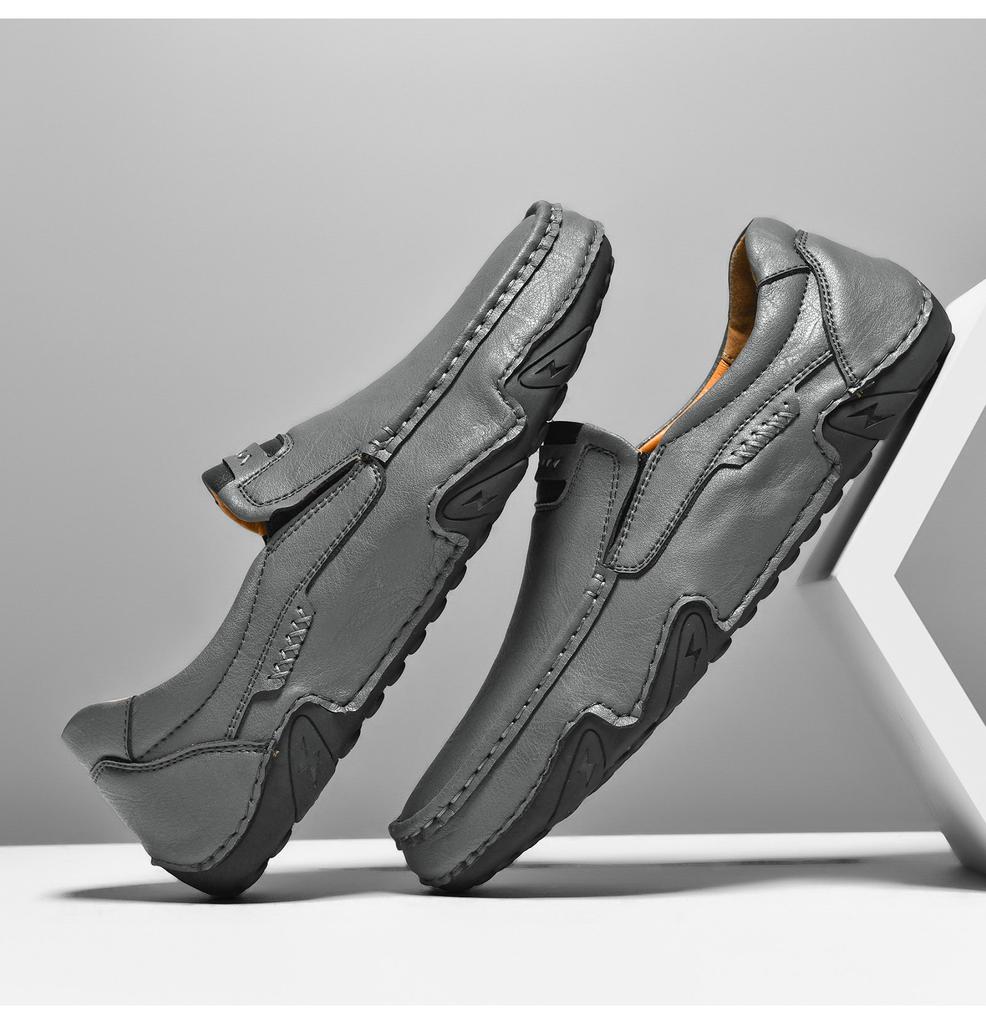Fashion Casual Leather Man Loafers Comfy Summer Slip on Footwear Breathable Men Leisure Walk Driving Shoes Moccasins Non-Slip Boat Flats
