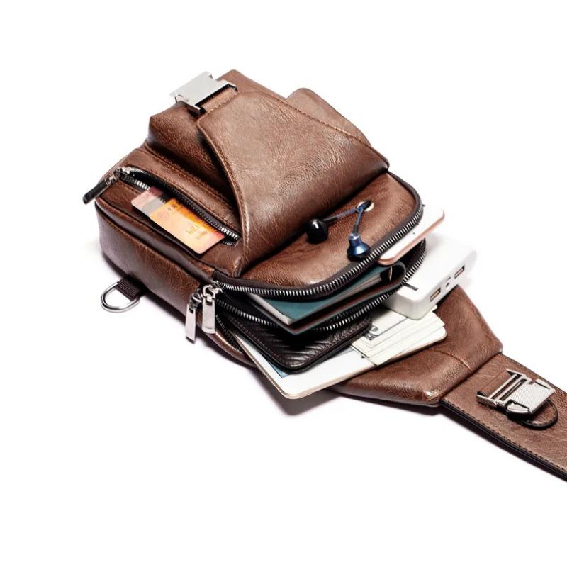 Men's Chest Bag, Outdoor Casual Men's Crossbody Bag, Multifunctional Waterproof Single Shoulder Backpack, Chest