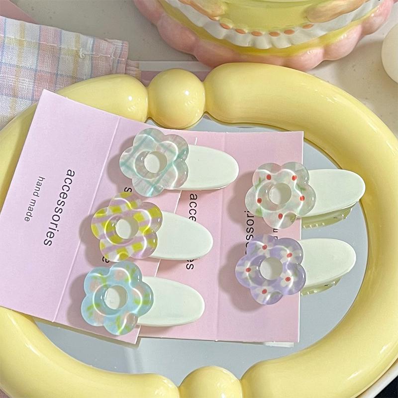 1/2 szt. Breloczek z kwiatem w kolorze galaretki, słodki, uroczy, klips do włosów z kwiatem, akcesoria do dekoracji torebki, prezent