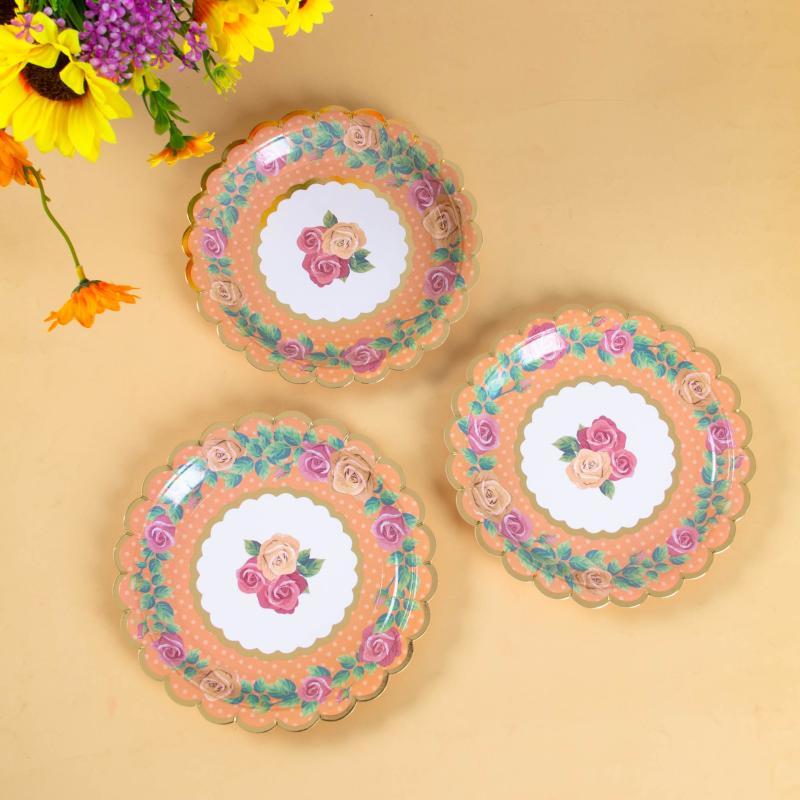 OIMG Festival Flower Paper Plates