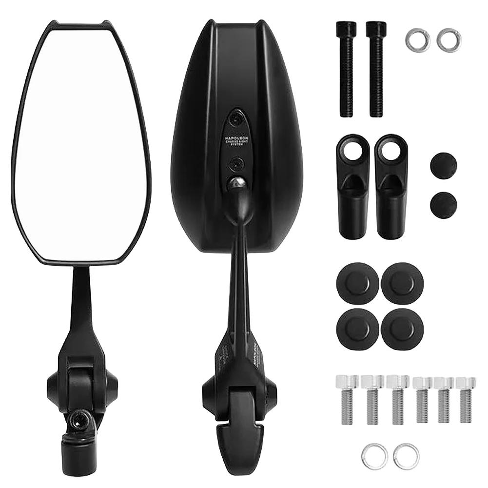

2Pcs Motorcycle Side Mirror White/Blue Lens Anti-Glare HD Motorbike Handlebar End Side Mirror for Scooters ATV Bike Motorcycles білий