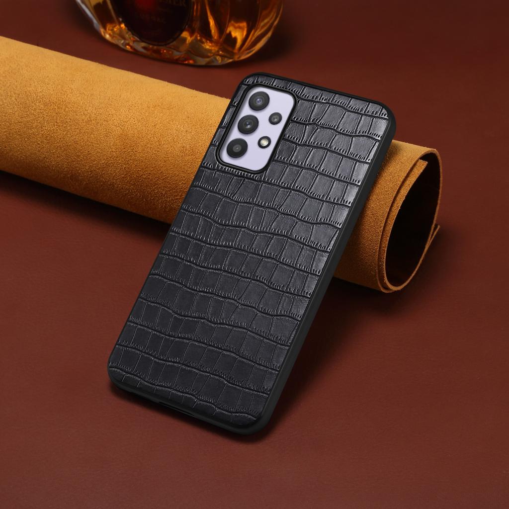 For Samsung Galaxy A32 5G/M32 5G Case Crocodile Texture PU Leather Coating Back Cover