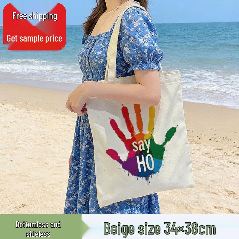 In-Stock Custom DIY Canvas Tote Bag - Plain Shoulder Bag for Shopping & Promotions