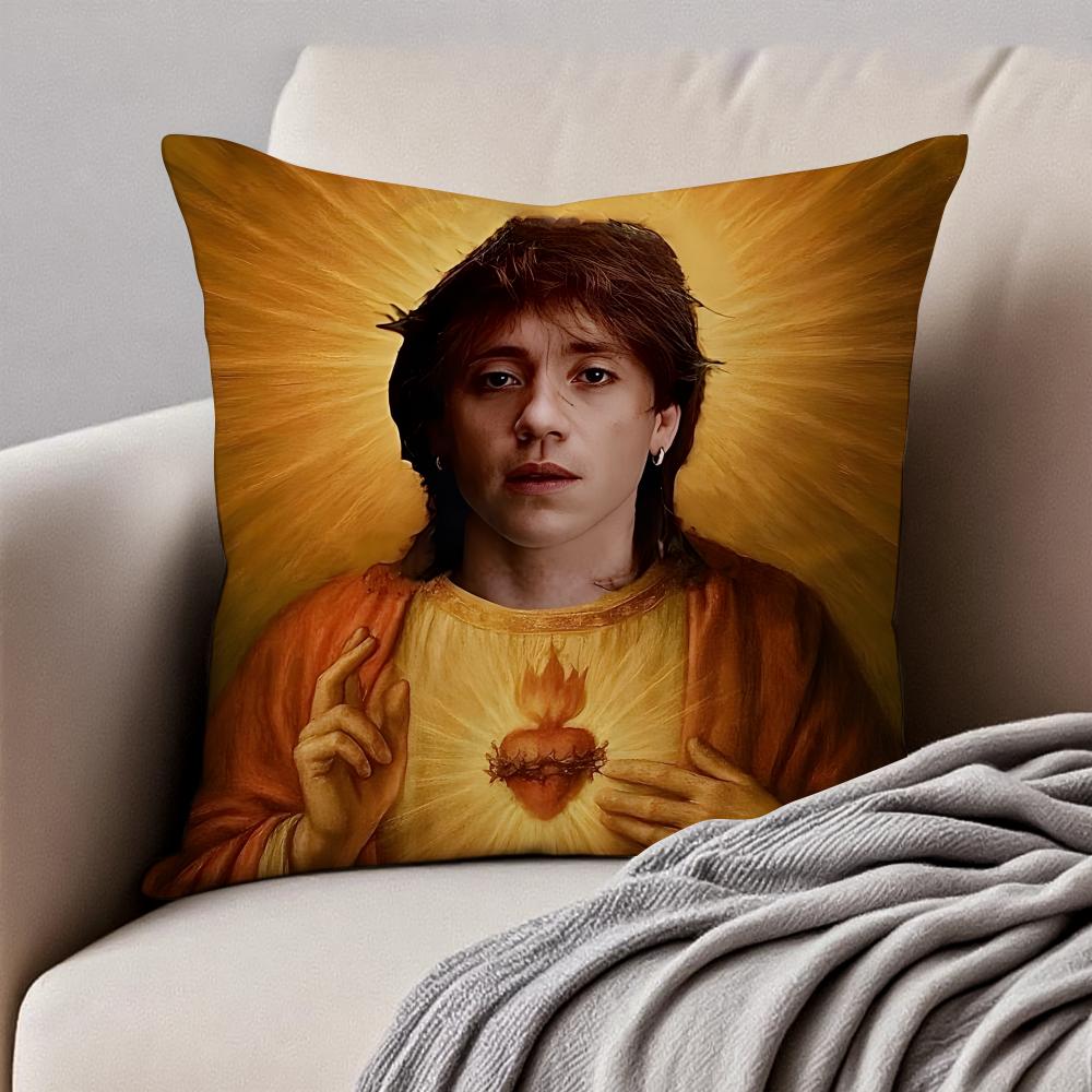 Latin Handsome Singer PPaulo Londra Cushion Cover Pillowcase Antidustmite Invisible Zipper Short Plush Sofa Cushion