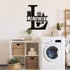 Logo Decorativo Lavanderia Design Classico in Metallo (Nero -30,5 × 35,5 cm)