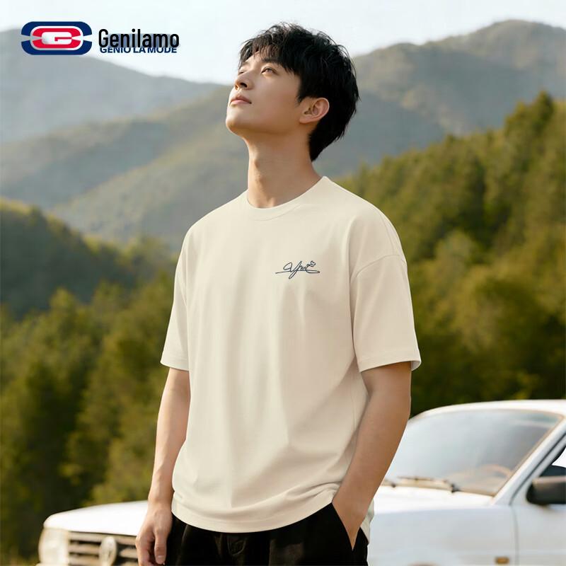 GENIOLAMODE Men s Casual Cotton Short Sleeve T-Shirt M