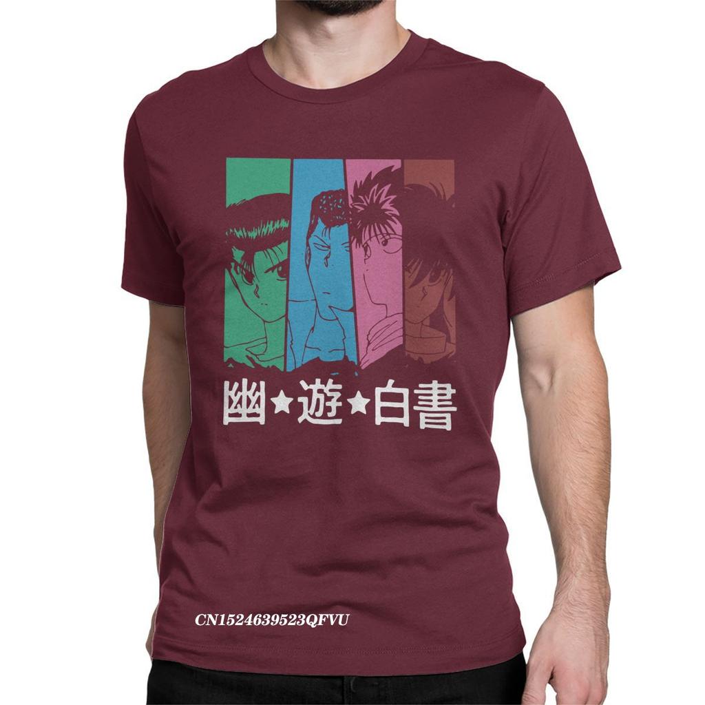 Awesome YuYu Hakusho Manga Anime Tee Shirt Men Manga Premium Cotton Tshirt Harajuku Tees Tops