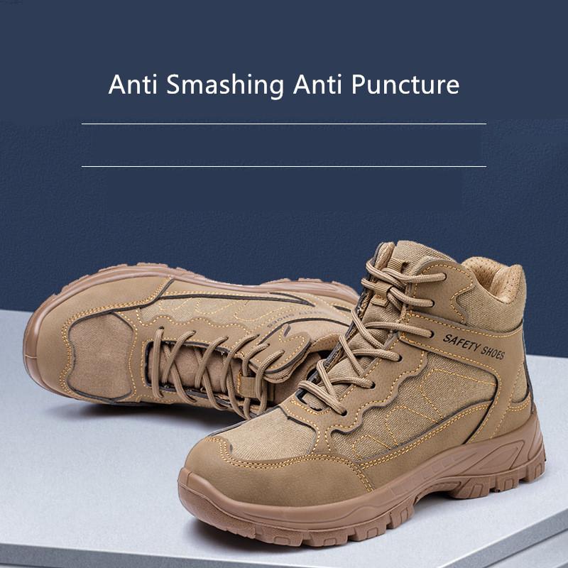 construction site welding safety shoes high ankle steel toe safety boots anti-slip anti punctue protective shoes with metal toe