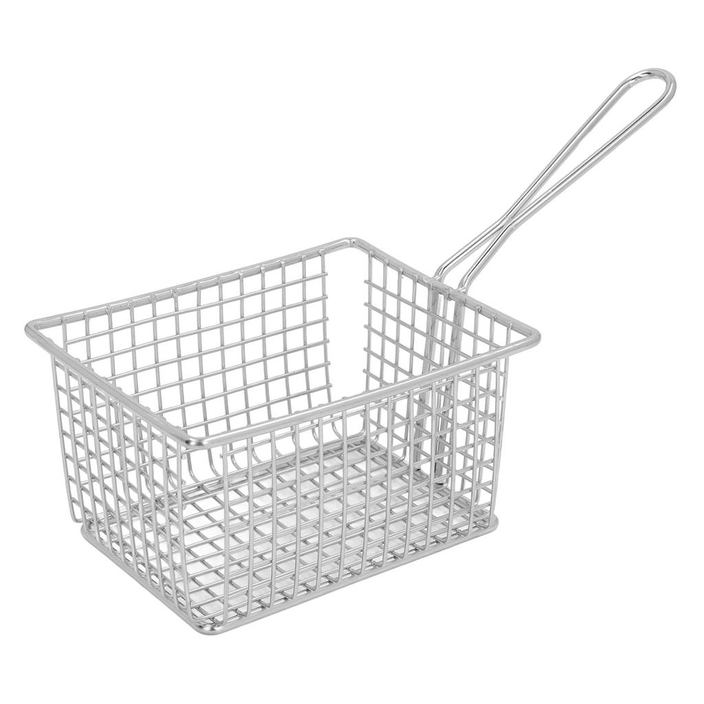 Fritteusekorb aus Edelstahl mit langem Griff Multifunktion Einfach zu reinigen Fritteusekorb für