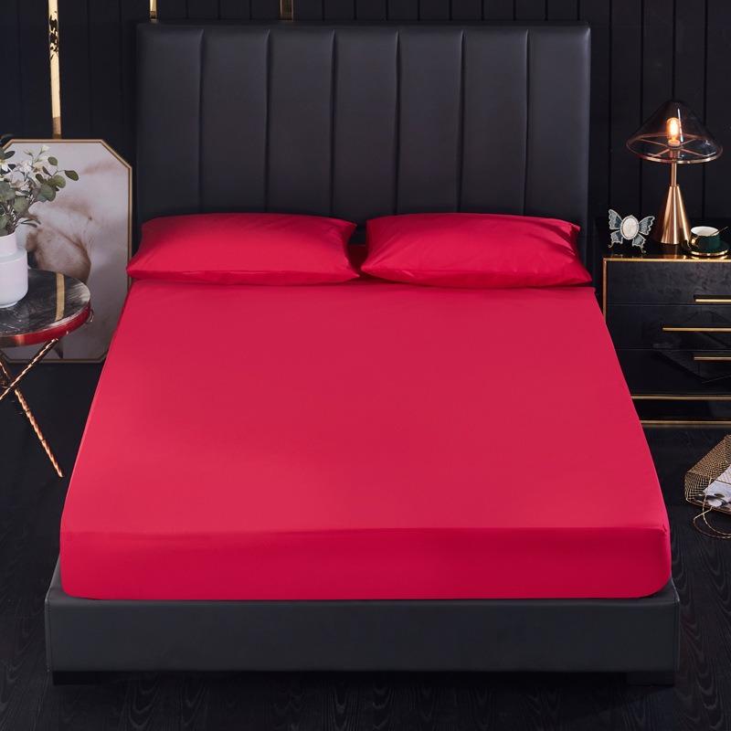Hot Solid Waterproof Mattress Protector with Elastic Band Sanding Breathable Bed Mattress Cover Baby Wetting Sheet Anti-mite&Washable No Pillowcase