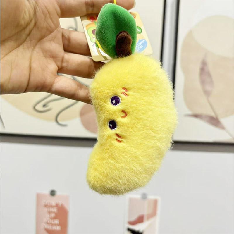 Collectible Plush Fruit Keychains Featuring Charming Characters Like Strawberry Cherry And Eggplant