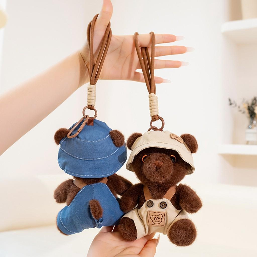 Bear The In Clothes Plush Toy With Hanging Loop Girls Gift School Bag Accessory
