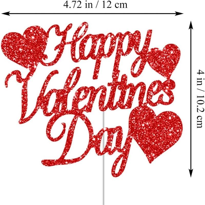 30/10Pcs Happy Valentines Day Cupcake Toppers Festival Cake Flag Valentine's Day Party Cake Decorations for Weddings Engagements