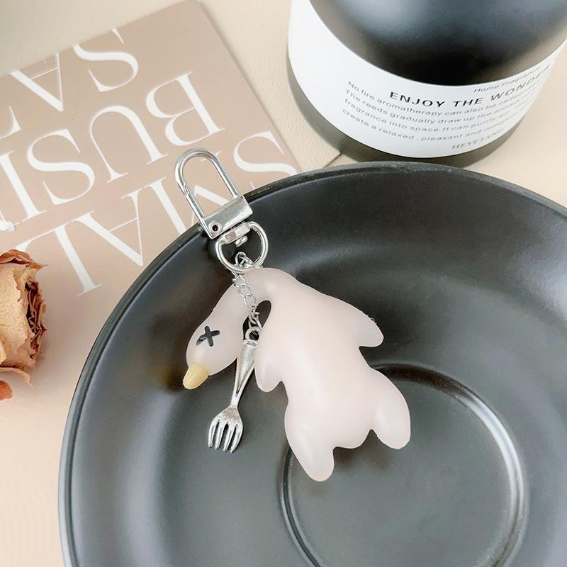 Creative Color Changing Roast Duck Phone Lanyard Keychain Funny Personality Keyring Car Key Holder Cute Bag Pendant Lovely Gifts
