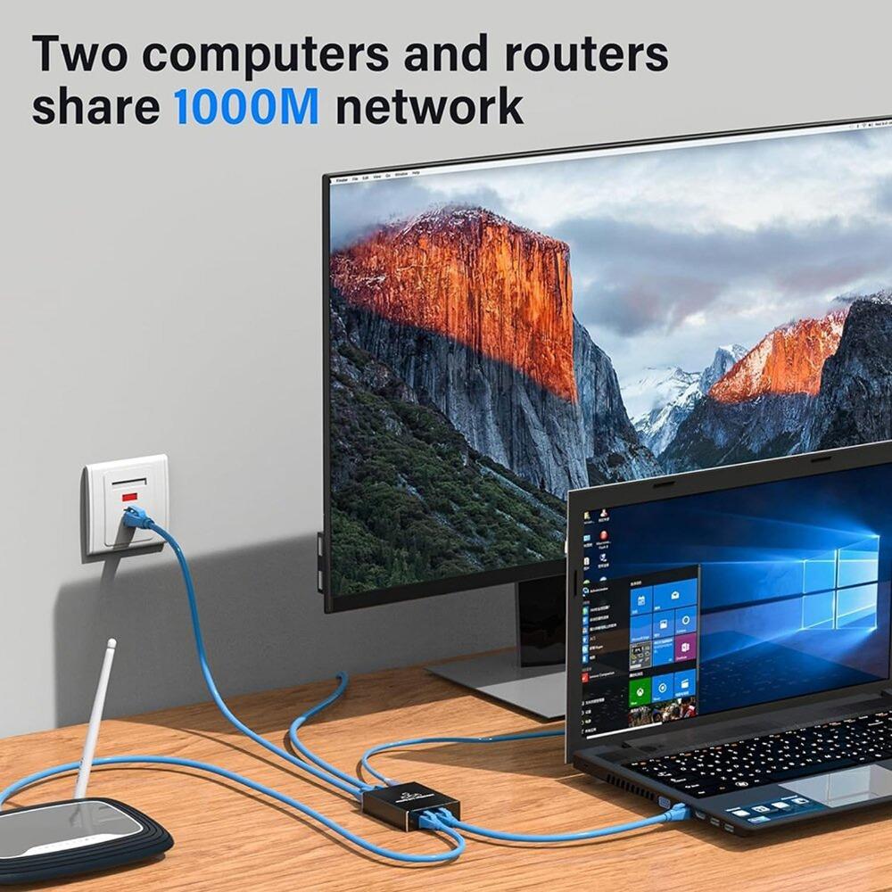 1 to 3 Ethernet Splitter RJ45 Port Internet Splitter Plug and Play LAN Splitter  Router Switch