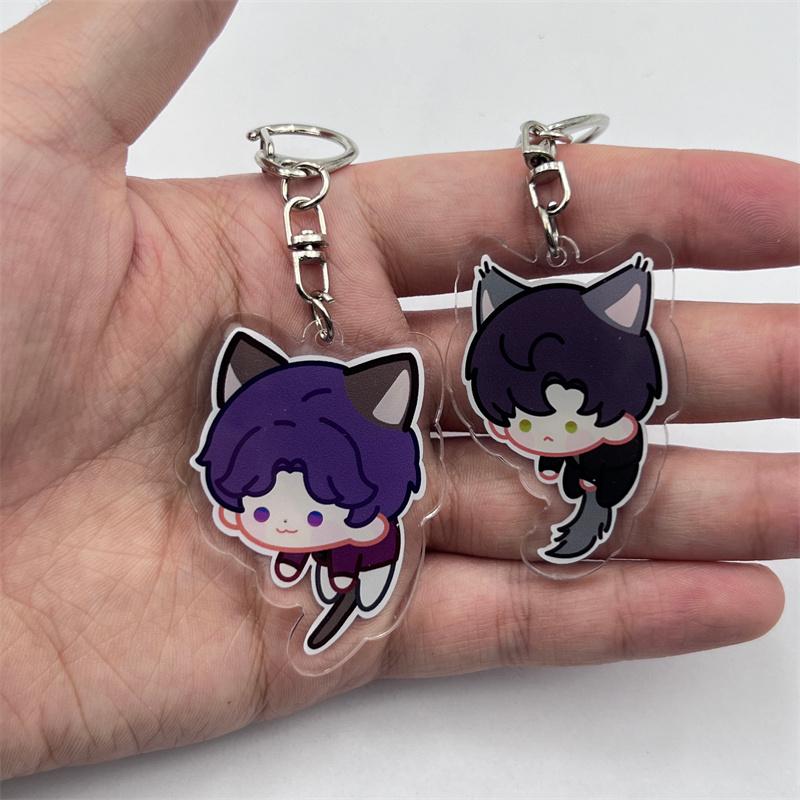Game Love And Deepspace Xavier Zayne Rafayel Sylus Cosplay Keychain Acrylic Keyring Key Chain 4Pcs/Set Bag Pendant Accessories