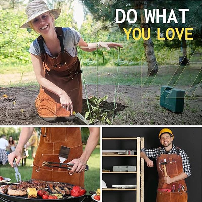 Flame-Resistant Waterproof Apron with Fleece Lining for Woodworking, Electrical Work, BBQ, Baking, and Custom Logo Options