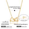 Zora Simple Heart Cross Pendant Necklace with Rhinestones 18K Gold Color Plated Stainless Steel Daily Girl Jewelry
