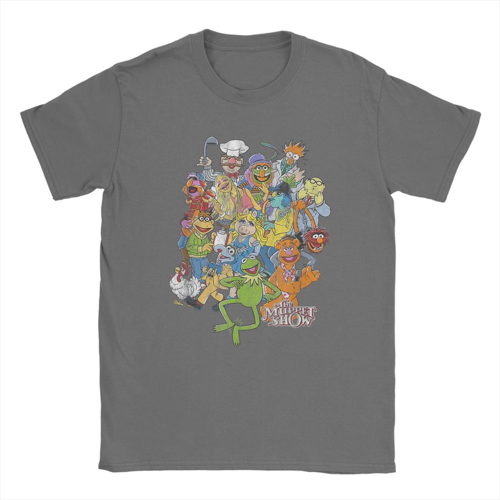 Streetwear T Shirt Beach The Muppets Main Characters Distressed Group Shot Trendy Cool Tshirts For Man Short Sleeve Tops