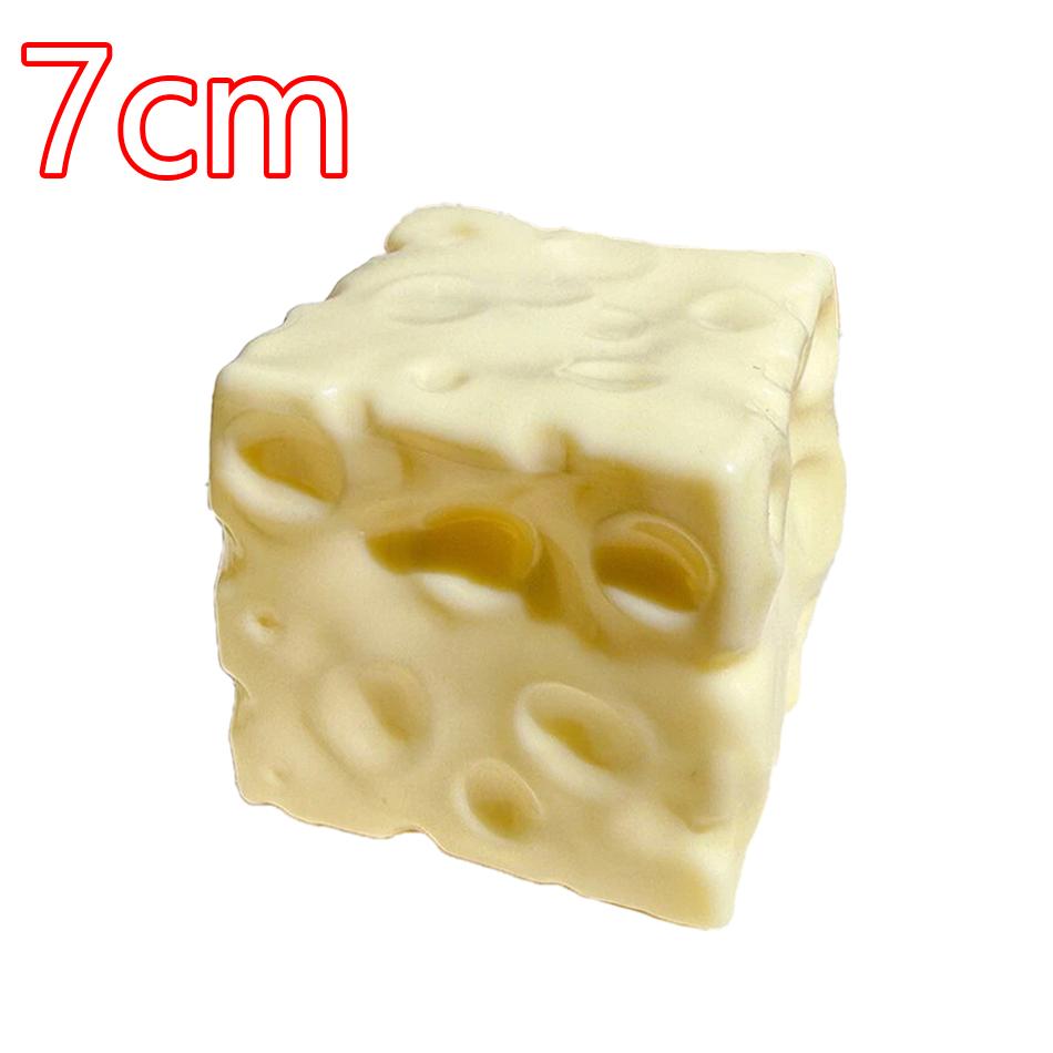 1-3Pcs Jumbo Cheese Cube Stress Ball Shapeable Squeeze Decor Non-Bounce Asmr Sensory Anti-Stress Relief Gadget Party Gifts 6/7Cm