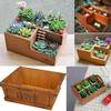 Wooden Succulent Planter Plant Container Multifunctional Flower Bed Pot Desktop Storage Box for Indoor Outdoor