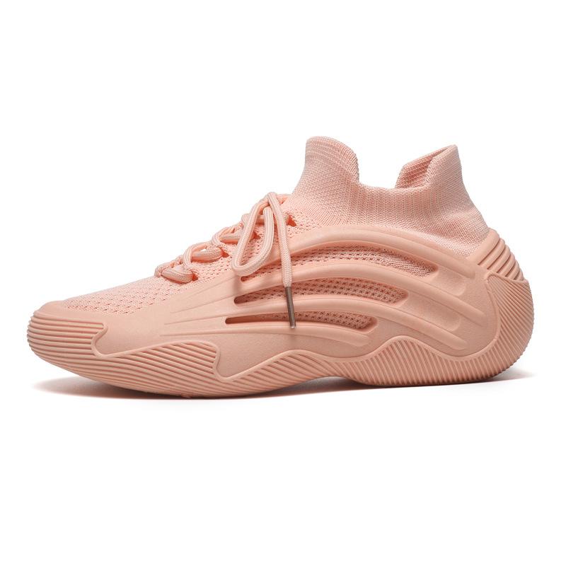 Popular Retro Fly-woven Shoes for Women 2025 Spring and Summer New Thick-soled Non-slip Comfortable Breathable Elastic Casual Sports Shoes for Women