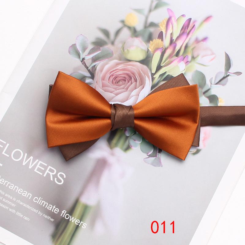 Solid Color Matching Double-Layer Bow Tie Men'S Business British Style Suit Accessories Wedding Bow Tie